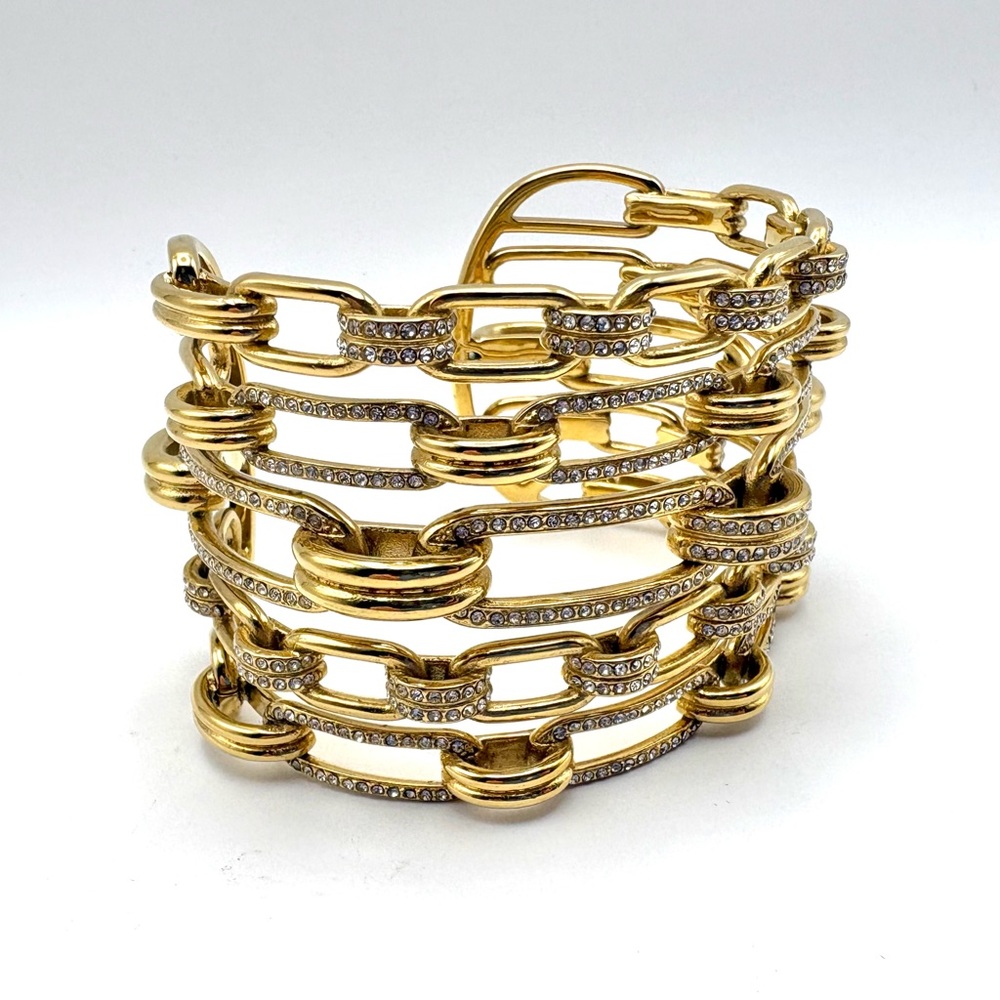 Michael Kors Iconic Links Pavé Gold Plated Cuff Bracelet - Picture 4 of 6